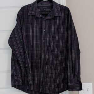 Croft & Barrow Men's Dark Plaid Button Down Shirt